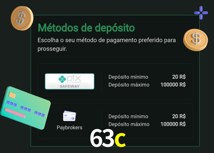 O cassino 63c oferece uma grande variedade de métodos de pagamento